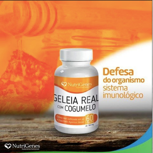 Geleia Real Com Cogumelo Puro Premium Nutrigenes 60 Capsulas