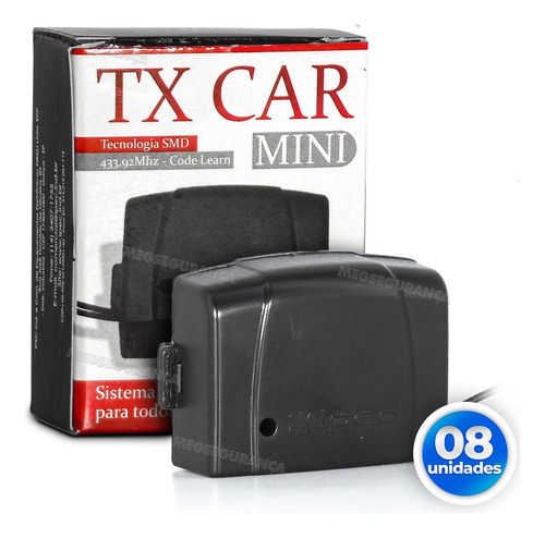 Kit 08 Tx Car Controle Abrir Portão Farol Carro Luz 433mhz