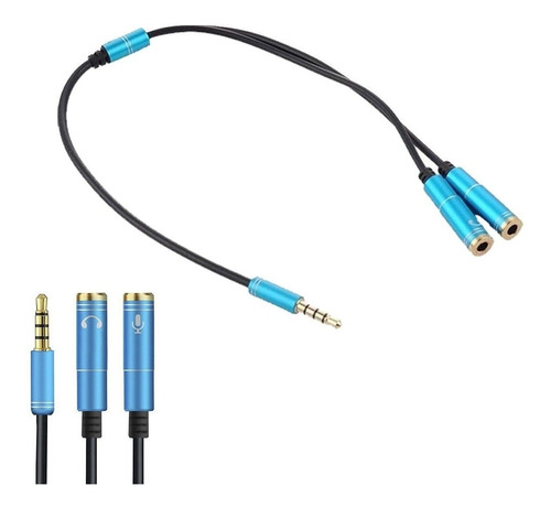 Cable Adaptador 2 A 1 Jack 3.5 Audio Microfono Auricular Ps4
