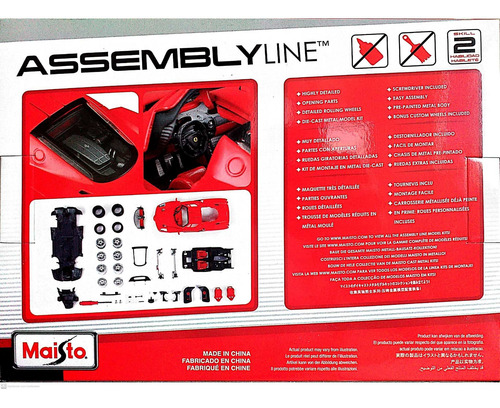 Imagem 5 de 8 de Kit Para Montar Diecast Enzo Ferrari Vermelho 1:24 Maisto