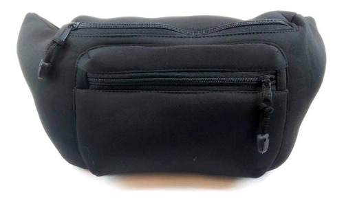 Imagen 5 de 10 de Riñonera Extra Grande Neoprene 2 Cierres Negra Impermeable