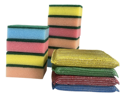 Esponjas Metálicas Pack 4 Unidades Colores Multiuso