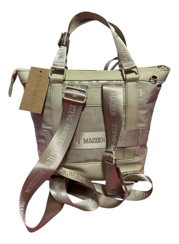Mochila De Dama Steve Madden Beige Beige Liso/ Monogramq