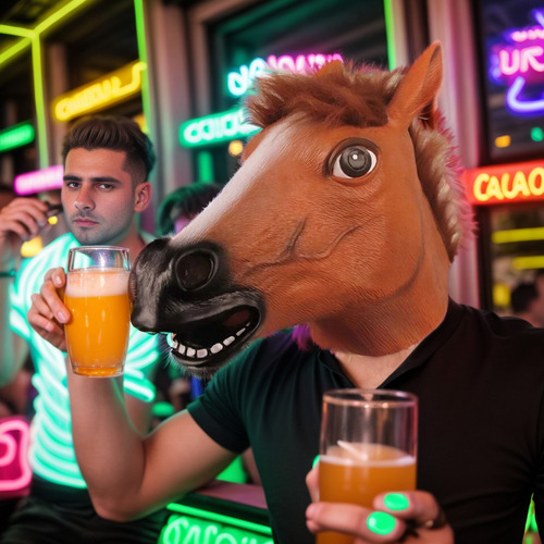 Máscara De Animal Con Forma De Cabeza De Caballo, Lujosas, M
