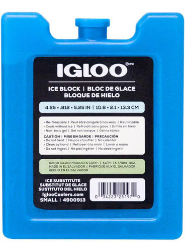 Bloque De Hielo Igloo Maxcold, Pequeño - Cantidad 12