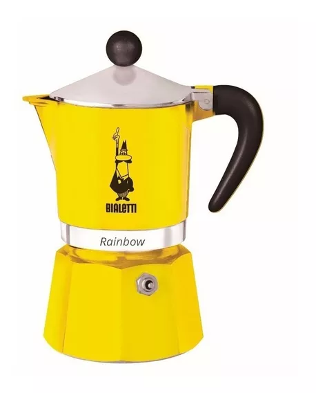 Cafetera Bialetti Rainbow 3 Cups manual amarilla italiana