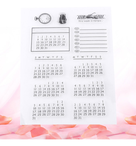 Sello De Silicona Transparente, Diseño De Calendario, Dise¿