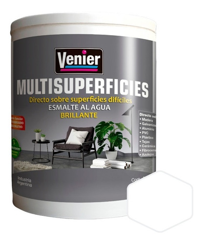 Venier Multisuperficies Brillante Pvc Aluminio Galv | 1lt