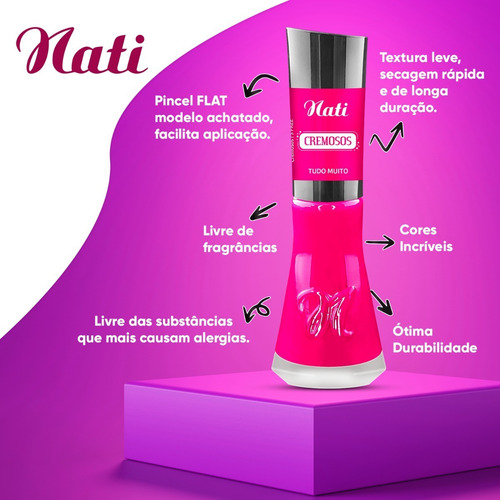 Imagem 3 de 8 de Nati Kit C/10 Esmaltes Cores Da Moda Lançamento