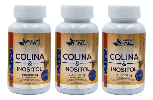 Colina + Inositol Fnl 3 Frascos 3x60 Caps. Envio Gratis