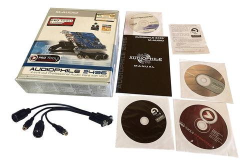 Placa Interface Audio Midi Pci Audiophile 2496 M-audio Cor Azul