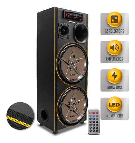 Caixa De Som Bob Residencial Subwoofer 12'' Bomber New Edge