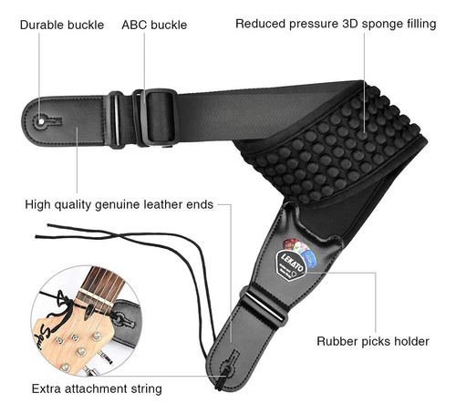 Correas De Guitarra De Lekato Para El Bajo De La Guitarra El