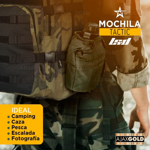 Imagen 8 de 10 de Mochila Tactica Militar Camping Asalto Trekking Reforzada