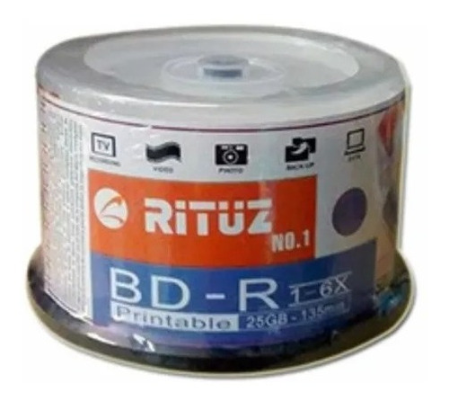 Blu Ray Imprimible Rituz 25gb 6x , Pack 50 Discos