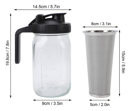 Jarra Para Cafetera Cold Brew De Acero Inoxidable