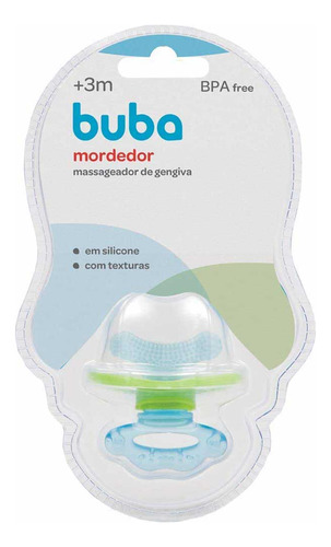 Mordedor Com Massageador De Gengiva Para Bebê - Azul - Buba