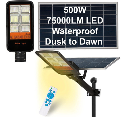 Gera Luz Solar Para Exterior 500 W Resistente Al Agua  Lm