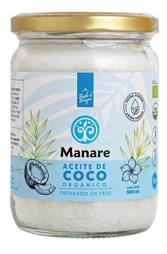 Aceite De Coco Orgánico 500 Ml - Manare