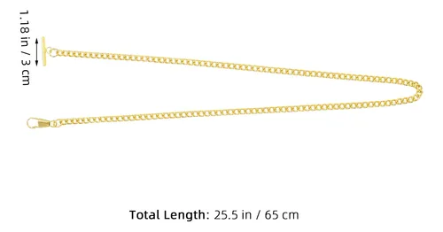 3pcs Pocket Watch Chains With T-bar, Vest Suit Chain Link