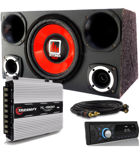 Imagem 1 de 5 de Caixa Som Trio Completa Sub Radio Bluetooth Modulo Taramps
