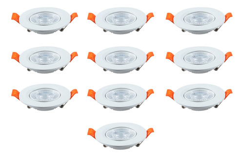 Paquete 10 Lampara Spot Empotrado Led 7w Luz Blanca