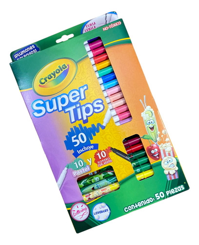 Plumones Supertips Crayola 30+10+10 Edicion Limitada 30 Brillantes 10 Pastel 10 Aroma