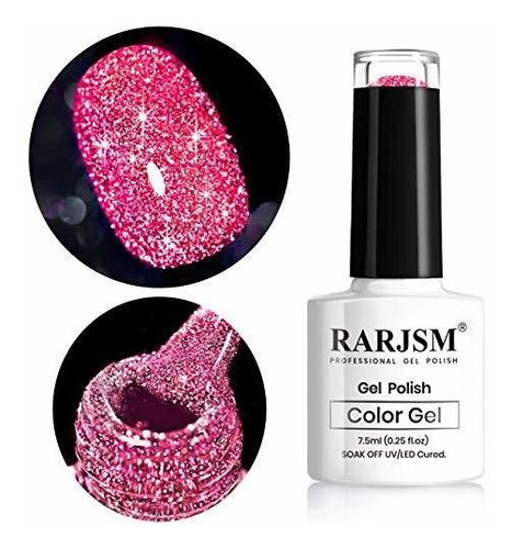 Esmalte - Diamond Gel Nail Polish, Neon Hot Pink Nail Polish