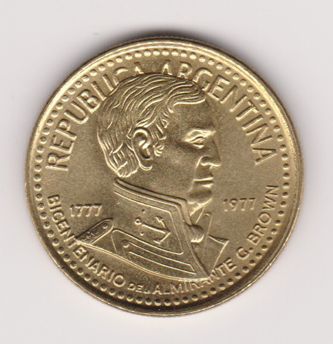 Moneda Argentina 10$ 1977 Janson 322 Guillermo Brown S/circ