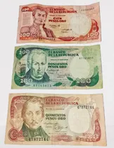 Comprar Serie De 3 Billetes De Colombia (100\u002F200\u002F500 Pesos) Vf
