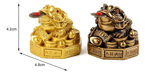 2 Lucky Charm Wealth Frog Figurita Ranas De Dinero De Bronce
