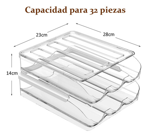 Rejilla For Huevos Apilable De 2 Niveles For Refrigerador,