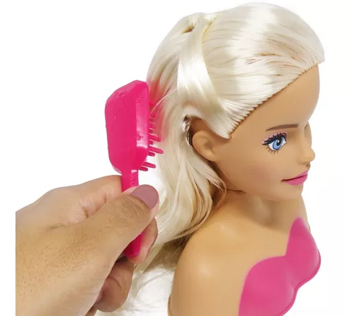 Busto Boneca Barbie Para Pentear E Maquiar Vem Com Maquiagem - Ri Happy