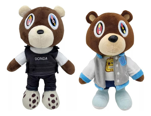 Bonito Juguete De Peluche Kanye Bear De 2 Piezas Para Regalo