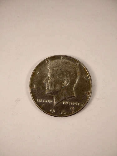 Moneda Medio Dólar De 1967 Kennedy En Plata