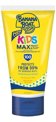 Banana Boat Spf#100 Kids Max Protect & Play Lotion 4 Onzas (