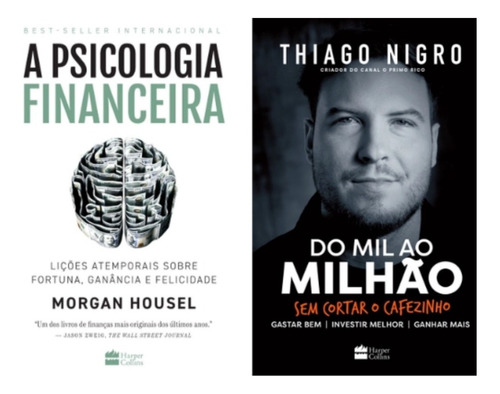  Kit Livros Psicologia Financeira E Mil Ao Milhão 