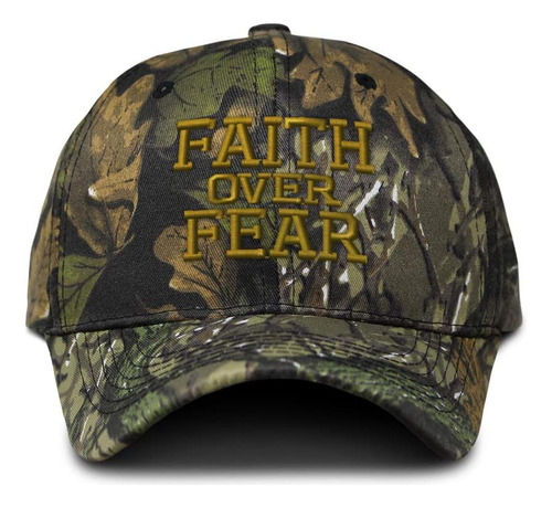 Gorra De Béisbol De Camuflaje Faith Over Fear Bordado Algodó