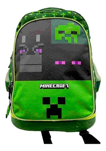 Mochila Grande Llantas Chenson Ruedas Luz Niño Escolar Primaria Minecraft Const Mc66050-g Carro De Fabrica