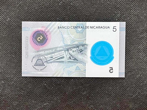 Imagen 3 de 4 de Nicaragua - 5 Córdobas - Año 2019 - P # 219a - Plástico - 60