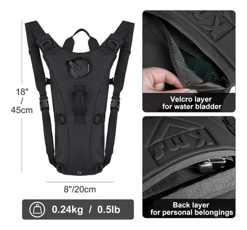 Mochila Tática Com Refil Hidratação 3 Litros Bike Corrida
