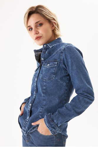 Camisa Western Azul Para Mujer Lee