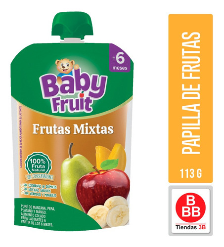 Papilla Para Bebé Baby Fruit Frutas Mixtas. Pouch 113g