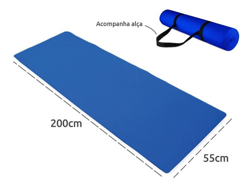Mat Tapete Em Eva 5mm P/ Exercícios Yoga Pilates 200 X 60cm