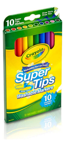 Crayola:  X 10 Marcadores Delgados Lavables 