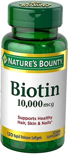 Biotina 10000mcg Nature´s Bountuty Usa 120 Cap Blandas