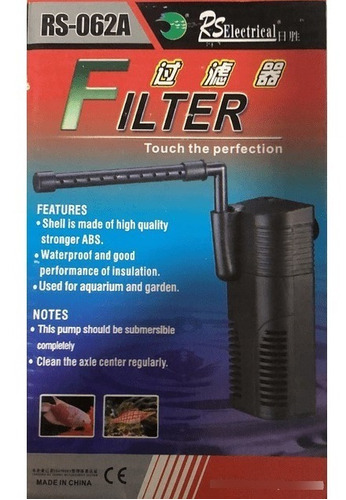 Filtro Interno Rs 062a - 300 L/h Oferta Con Mundo Acuatico