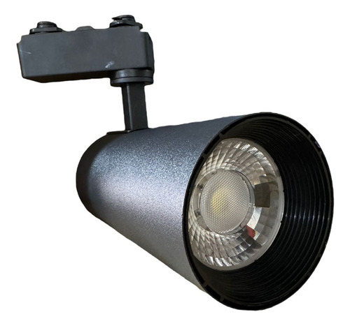 Lampara Spot Led Negro Para Riel 20w Luz Cálida Decorativa