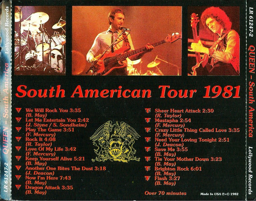 Queen Cd Sud America Tour 81 Caja Italiano 92 Cerrado