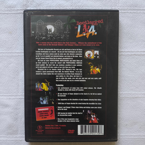 Dvd - Insane Clown Posse - Icp- Bootlegged In La - Importado